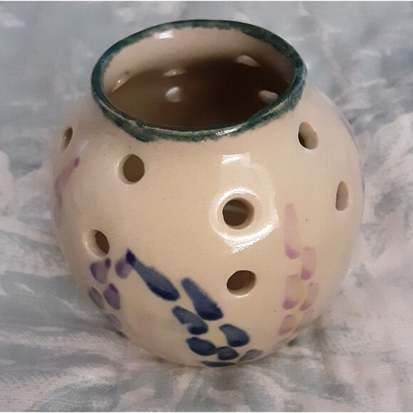 Hand crafted T. B. Pots small wildflower vase 3"X3" pottery floral vase - Picture 5 of 5